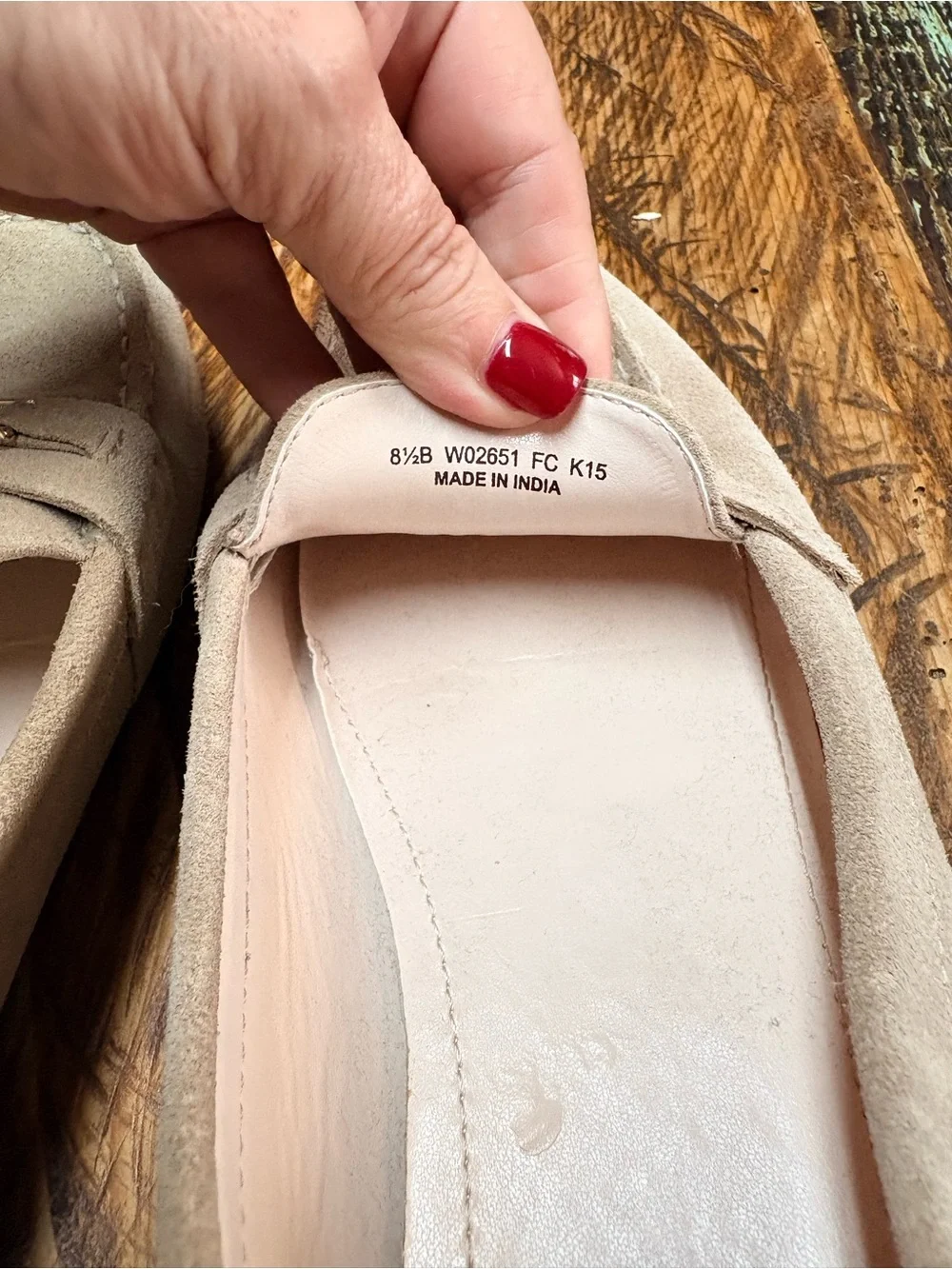 Cole Haan Nude Suede Leather Driving Loafers Gold Bit Slip On Flats Shoes 8.5